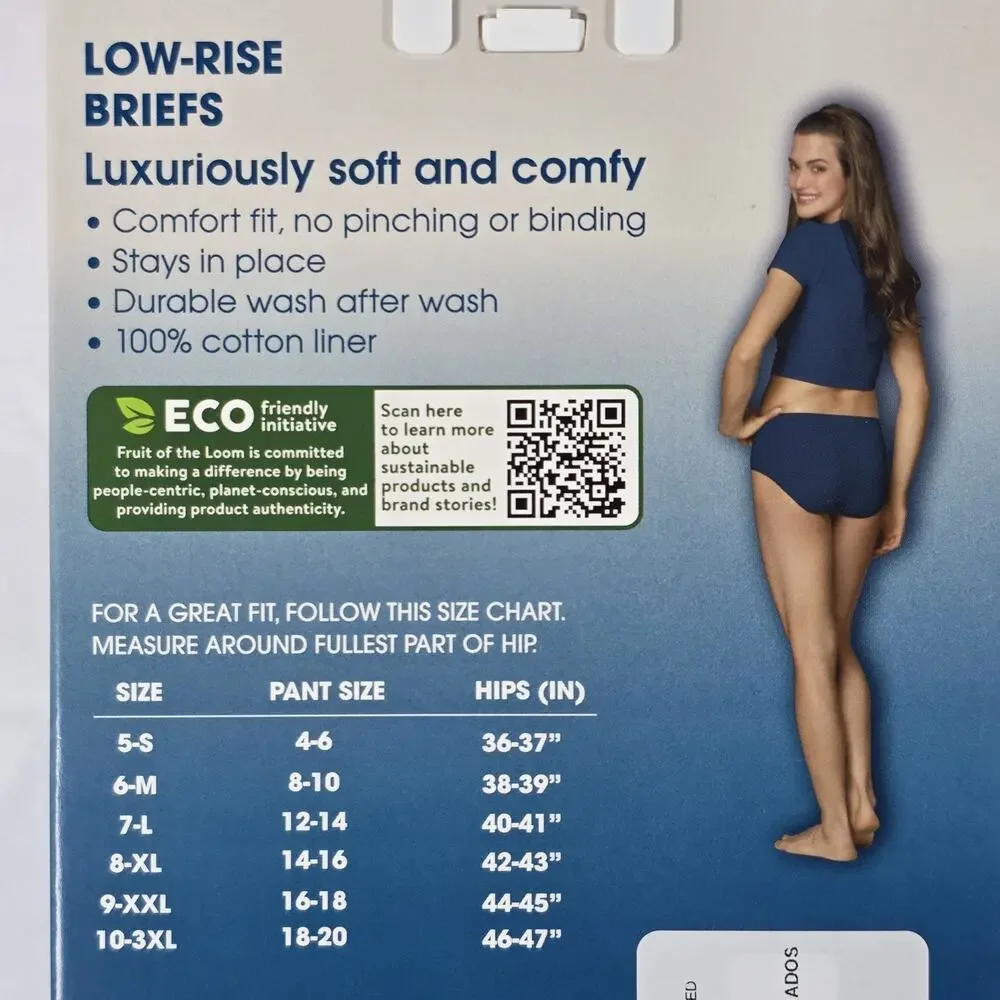 Fruit of the Loom Beyondsoft 6 Low-Rise Briefs Womens Size 6/M Modal Blend NEW - Picture 4 of 5